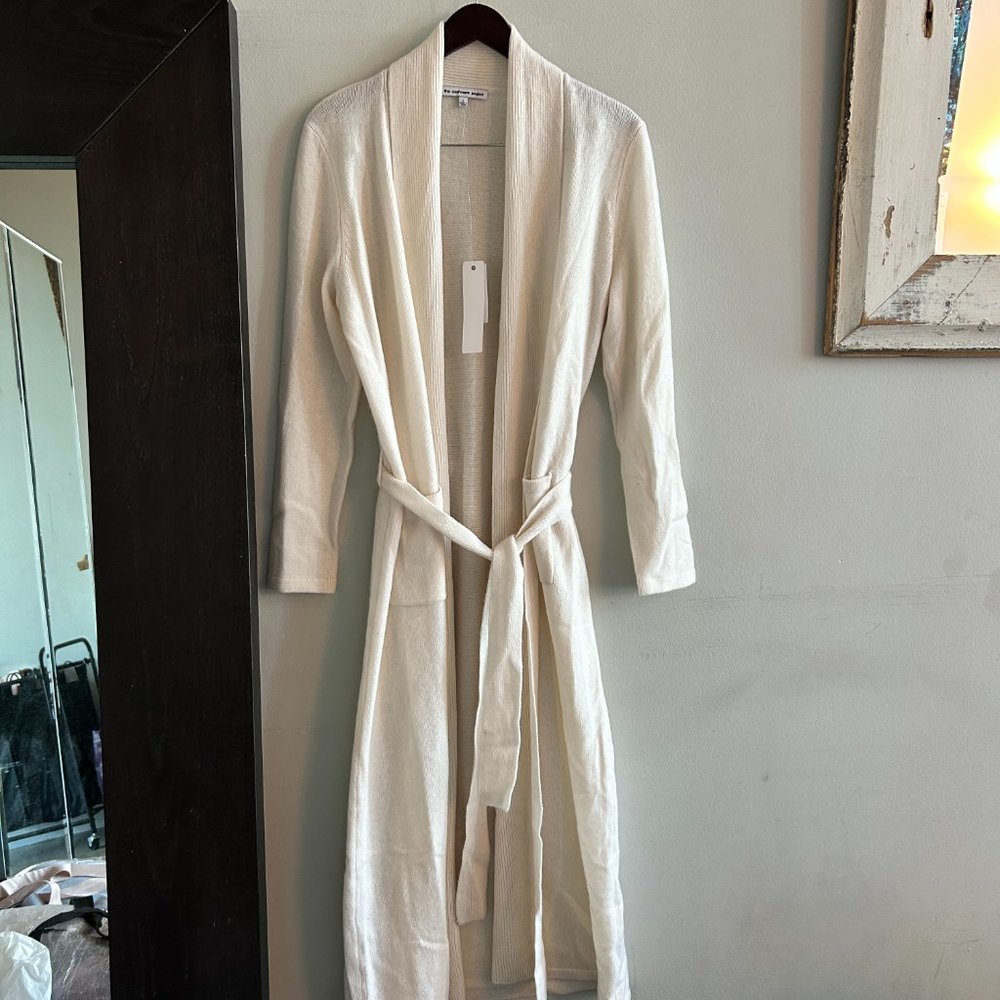 Frost White -  100% cashmere lounge robe NWT
